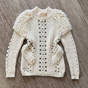 TopShop Women's Cream Sweater with Textured Design